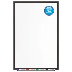 Hot 72 in. x 48 in. Classic Series Porcelain Magnetic Dry Erase Board - White Surface, Black Aluminum Frame Office Presentation Supplies