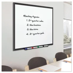 Hot 72 in. x 48 in. Classic Series Porcelain Magnetic Dry Erase Board - White Surface, Black Aluminum Frame Office Presentation Supplies