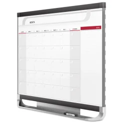Clearance 36 in. x 24 in. Prestige 2 Magnetic Total Erase Monthly Calendar - White Surface, Graphite Gray Fiberboard/Plastic Frame Office Presentation Supplies
