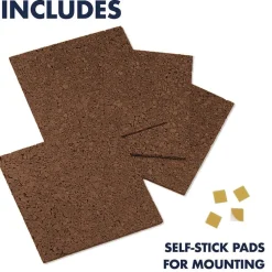 Online 12 in. x 0.38 in. x 12 in. Cork Panels - Brown (4/Pack) Office Presentation Supplies