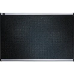 Outlet Prestige 36 in. x 24 in. Embossed Foam Bulletin Board - Black/Silver Office Presentation Supplies