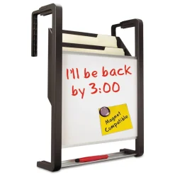 Outlet Three-Pocket Hanging File Pocket with Dry Erase Board - Letter, Black Filing & Folders