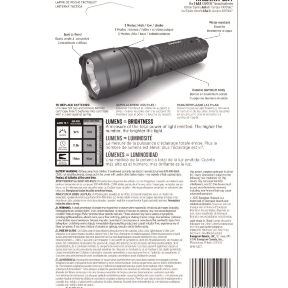 Clearance 3 AAA Batteries LED Aluminum Flashlight - Black Flashlights