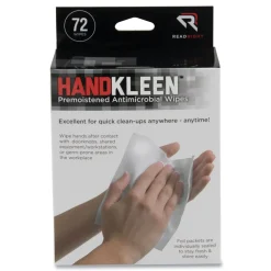 Online HandKleen 7 in. x 5 in. Foil Packet Premoistened Antibacterial Wipes - Unscented White (72/Box) Cleaning & Janitorial Supplies