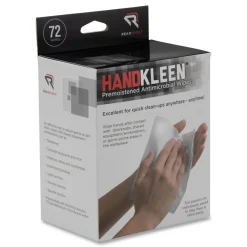 Online HandKleen 7 in. x 5 in. Foil Packet Premoistened Antibacterial Wipes - Unscented White (72/Box) Cleaning & Janitorial Supplies