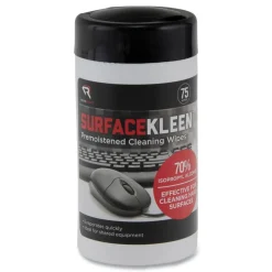Online SurfaceKleen 6.38 in. x 5.4 in. Tub Premoistened Alcohol Cleaning Wipes - Unscented White (75/Pack) Cleaning & Janitorial Supplies
