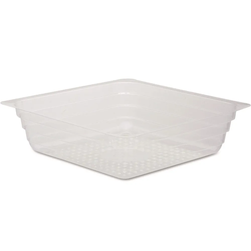 Outlet 4 oz. cap. 3.5 in. x 3.5 in. x 1 in. Shallow Reflections Portion Plastic Trays - Clear (2500/Carton) Tabletop And Serveware