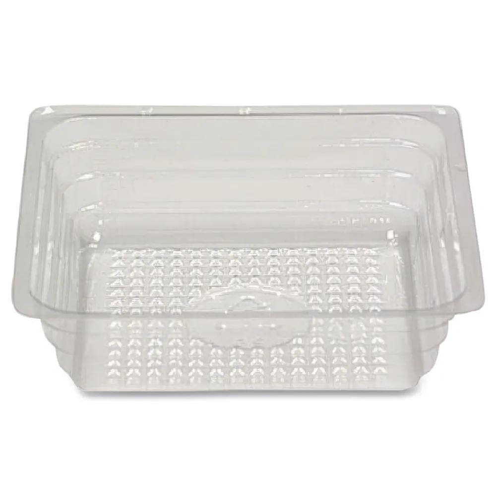 Outlet 4 oz. cap. 3.5 in. x 3.5 in. x 1 in. Shallow Reflections Portion Plastic Trays - Clear (2500/Carton) Tabletop And Serveware