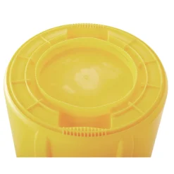 Online 20 gal. Vented Round Plastic Brute Container - Yellow Trash & Waste Bins