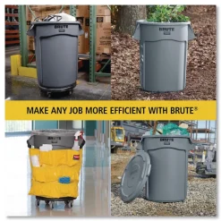 Online 20 gal. Vented Round Plastic Brute Container - Yellow Trash & Waste Bins