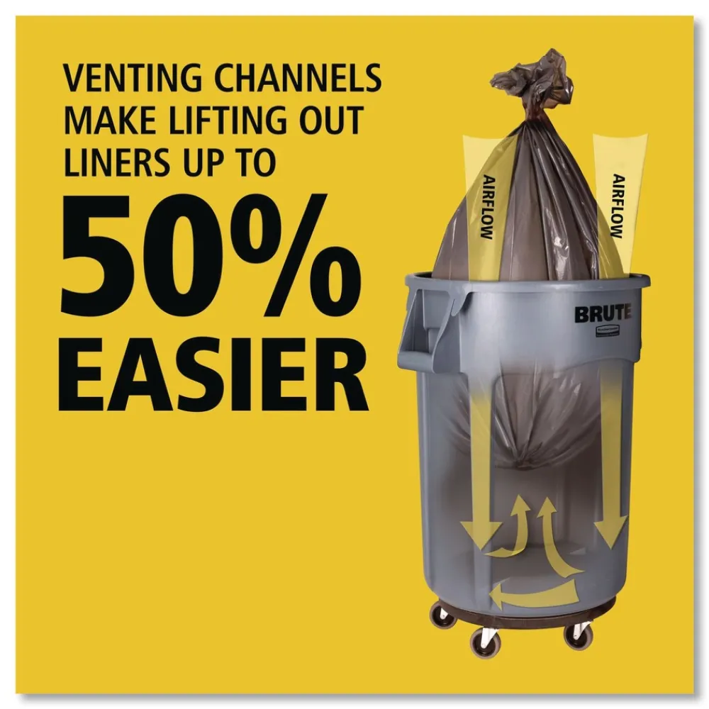 Online 20 gal. Vented Round Plastic Brute Container - Yellow Trash & Waste Bins