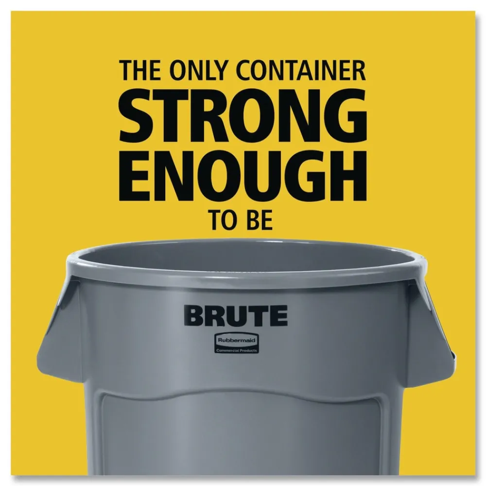 Online 20 gal. Vented Round Plastic Brute Container - Yellow Trash & Waste Bins