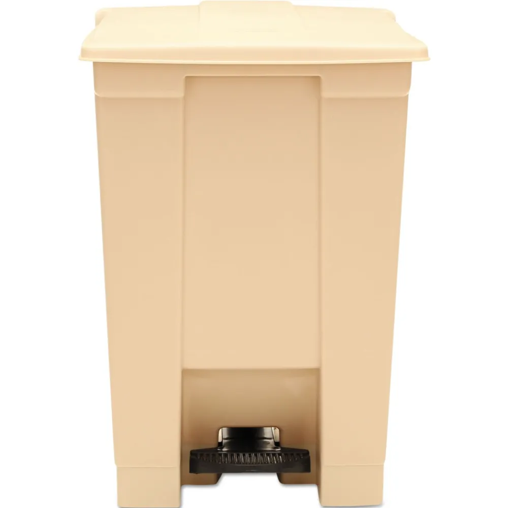 Best 12 Gallon Indoor Utility Step-On Plastic Waste Container - Beige Trash & Waste Bins