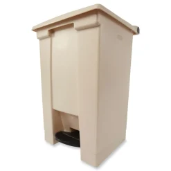 Best 12 Gallon Indoor Utility Step-On Plastic Waste Container - Beige Trash & Waste Bins
