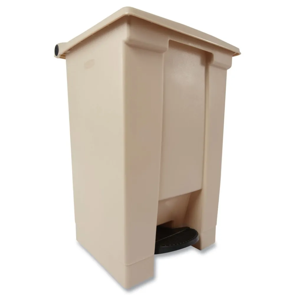 Best 12 Gallon Indoor Utility Step-On Plastic Waste Container - Beige Trash & Waste Bins