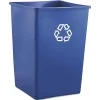 Online 35 gal. Plastic Square Recycling Container - Blue Trash & Waste Bins