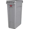 Clearance 23 Gallon Rectangular Plastic Slim Jim Receptacle W/venting Channels - Gray Trash & Waste Bins