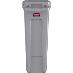 Clearance 23 Gallon Rectangular Plastic Slim Jim Receptacle W/venting Channels - Gray Trash & Waste Bins