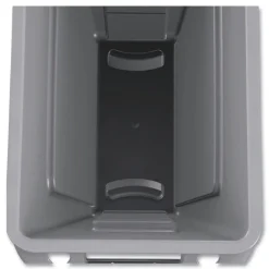 Clearance 23 Gallon Rectangular Plastic Slim Jim Receptacle W/venting Channels - Gray Trash & Waste Bins