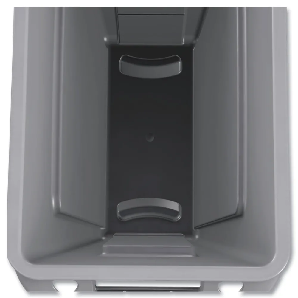 Clearance 23 Gallon Rectangular Plastic Slim Jim Receptacle W/venting Channels - Gray Trash & Waste Bins