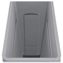 Clearance 23 Gallon Rectangular Plastic Slim Jim Receptacle W/venting Channels - Gray Trash & Waste Bins