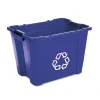 Clearance 14 Gallon Polyethylene Stacking Recycle Bin - Blue Trash & Waste Bins
