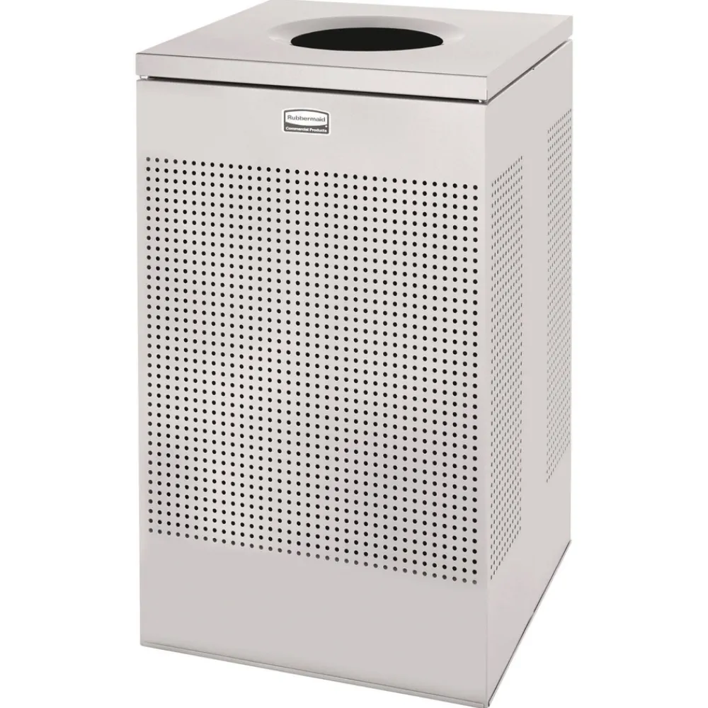 Outlet 20 Gallon Steel Designer Line Silhouettes Waste Receptacle - Silver Metallic Trash & Waste Bins