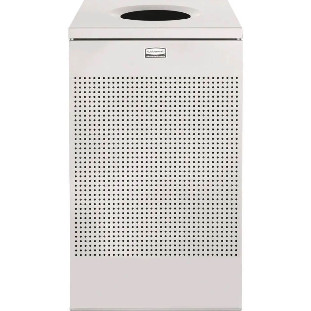 Outlet 20 Gallon Steel Designer Line Silhouettes Waste Receptacle - Silver Metallic Trash & Waste Bins