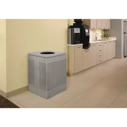 Outlet 20 Gallon Steel Designer Line Silhouettes Waste Receptacle - Silver Metallic Trash & Waste Bins