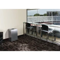 Outlet 20 Gallon Steel Designer Line Silhouettes Waste Receptacle - Silver Metallic Trash & Waste Bins