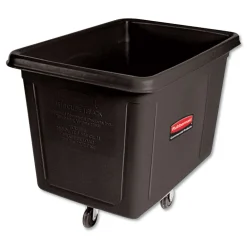 Online 149 gal 600 lb Capacity Plastic Cube Truck - Black Trash & Waste Bins