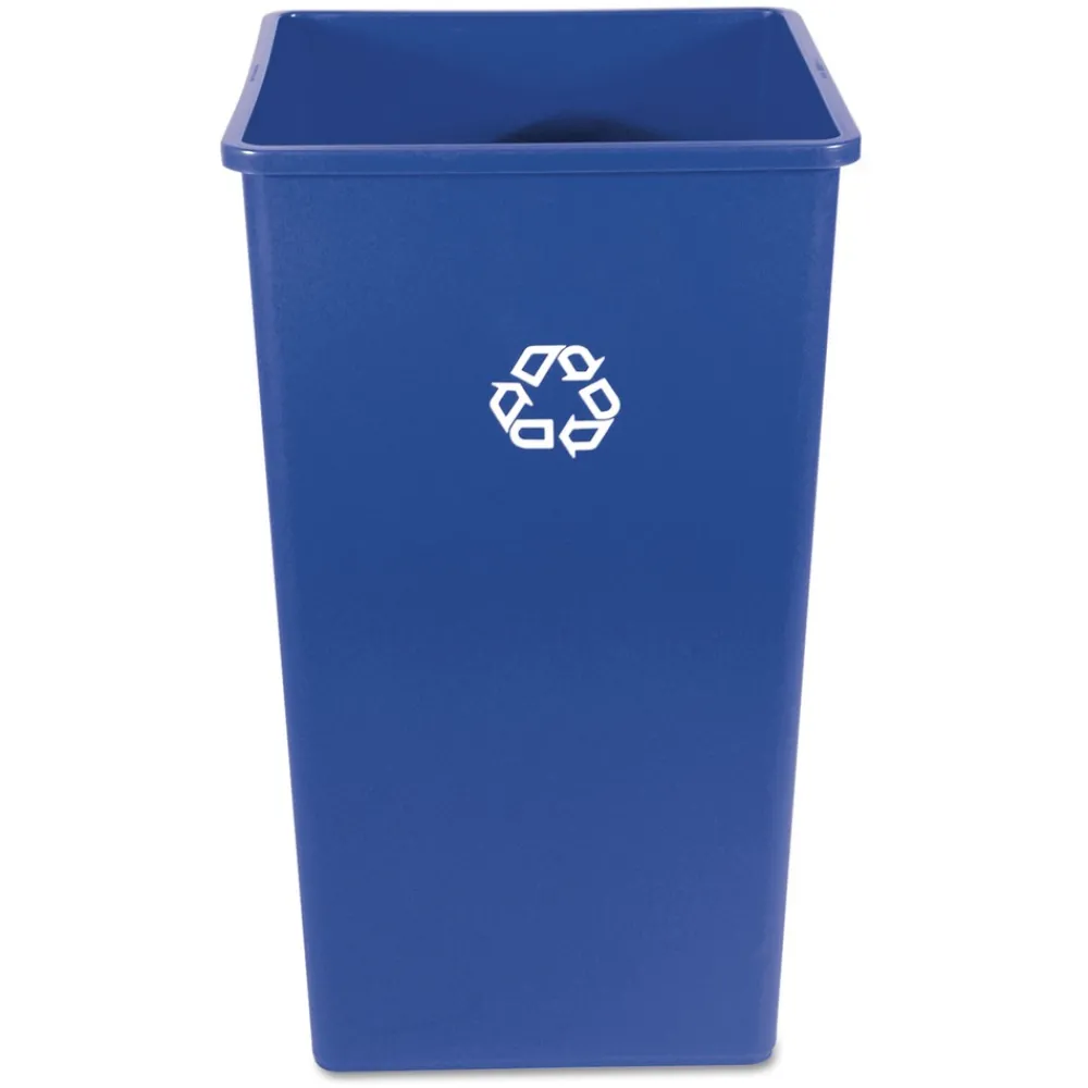 Outlet 50 gal. Plastic Square Recycling Container - Blue Trash & Waste Bins