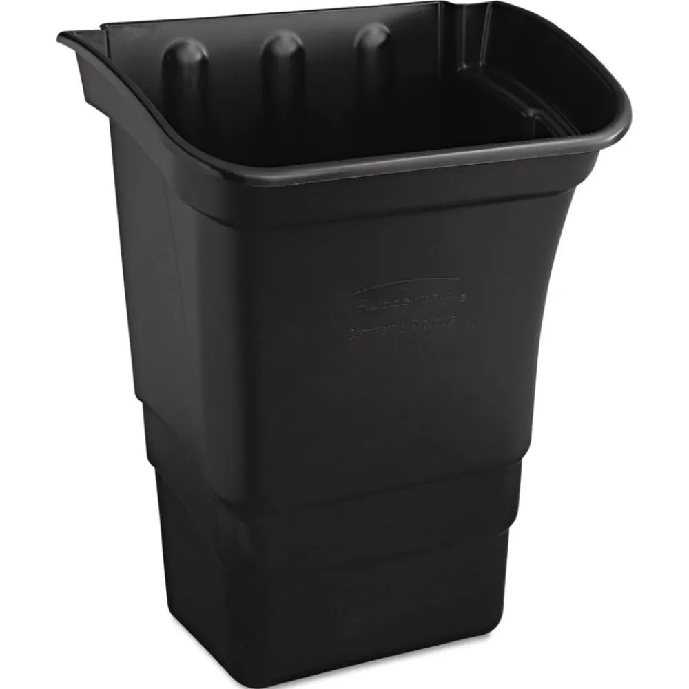 Discount 8 Gallon Rectangular Optional Utility Cart Refuse/Utility Bin - Black Cleaning & Janitorial Supplies