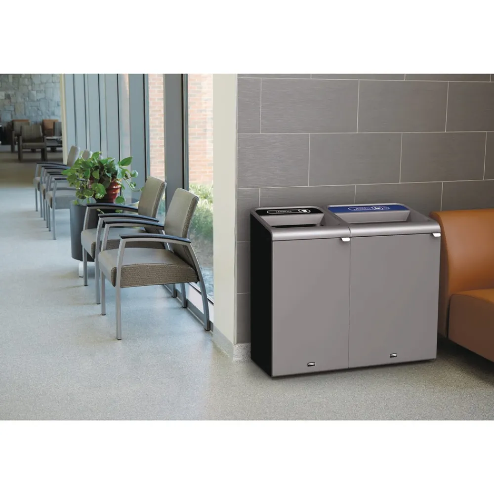 Discount 33 Gallon Configure 1 Stream Mixed Recycling Waste Receptacle - Gray Trash & Waste Bins