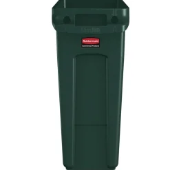 Discount 23 Gallon Slim Jim Recycling Container with Venting Channels - Green Trash & Waste Bins