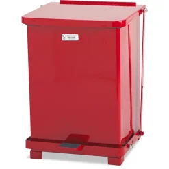 Online 4 gal. Defenders Heavy-Duty Steel Step Can - Red Trash & Waste Bins