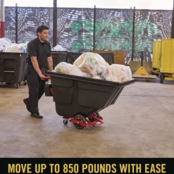 Best 101 gal 850 lb Capacity Plastic Motorized Roto Tilt Truck - Black Trash & Waste Bins