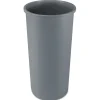 Hot 22 Gallon Round Plastic Untouchable Waste Container - Gray Trash & Waste Bins