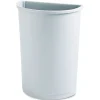 Hot 21 Gallon Plastic Half-Round Untouchable Waste Container - Gray Trash & Waste Bins
