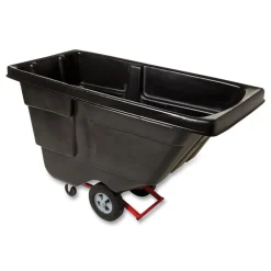 Sale 202 gal. 450 lbs. Capacity Plastic Rotomolded Tilt Truck - Black Trash & Waste Bins