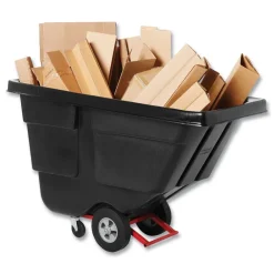 Sale 202 gal. 450 lbs. Capacity Plastic Rotomolded Tilt Truck - Black Trash & Waste Bins