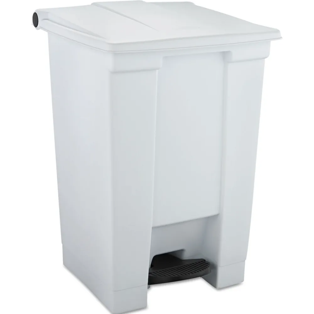 Clearance 12 Gallon Indoor Utility Step-On Plastic Waste Container - White Trash & Waste Bins