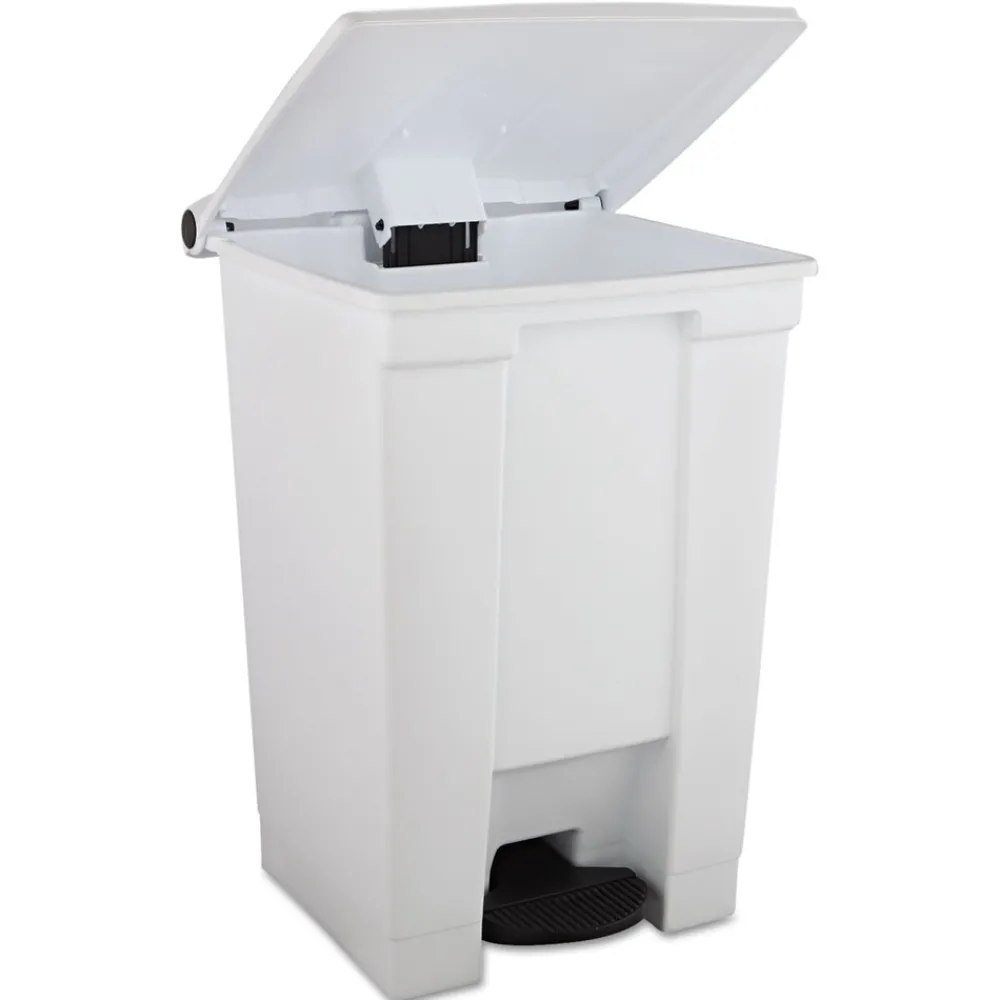 Clearance 12 Gallon Indoor Utility Step-On Plastic Waste Container - White Trash & Waste Bins