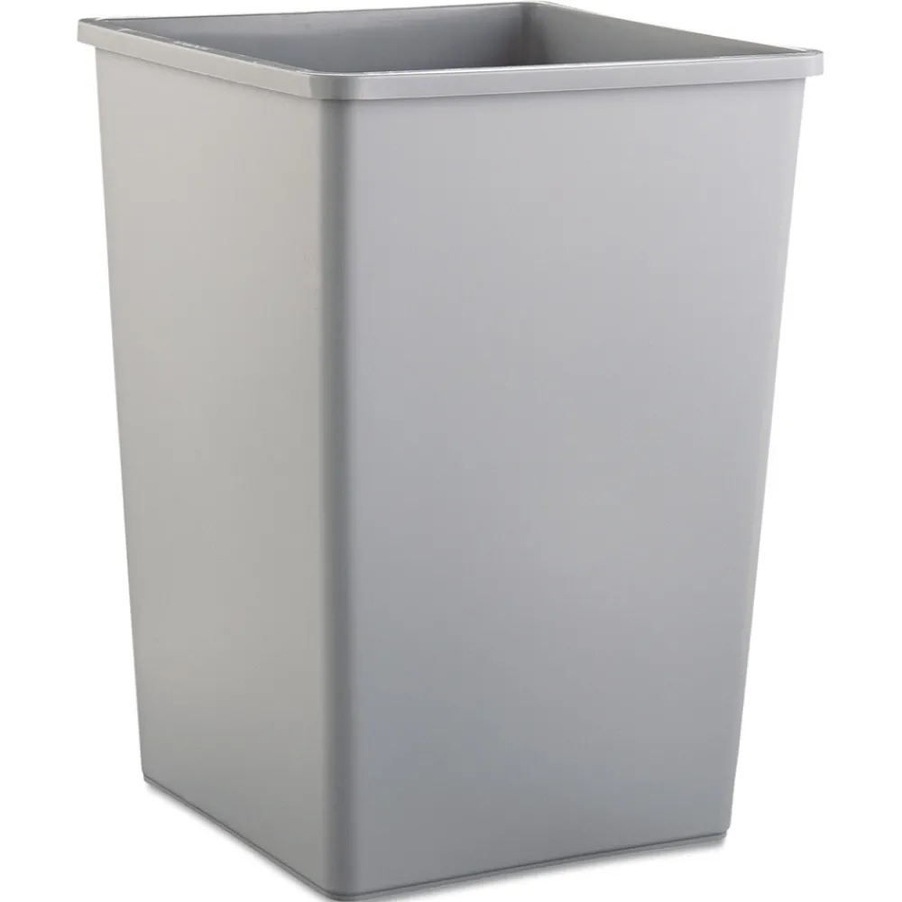 Online 35 gal. Plastic Untouchable Square Waste Receptacle - Gray Trash & Waste Bins