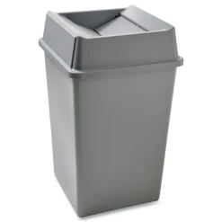Online 35 gal. Plastic Untouchable Square Waste Receptacle - Gray Trash & Waste Bins