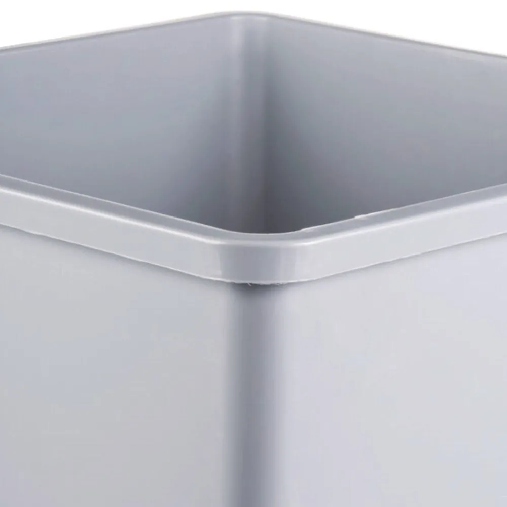 Online 35 gal. Plastic Untouchable Square Waste Receptacle - Gray Trash & Waste Bins