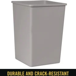 Online 35 gal. Plastic Untouchable Square Waste Receptacle - Gray Trash & Waste Bins