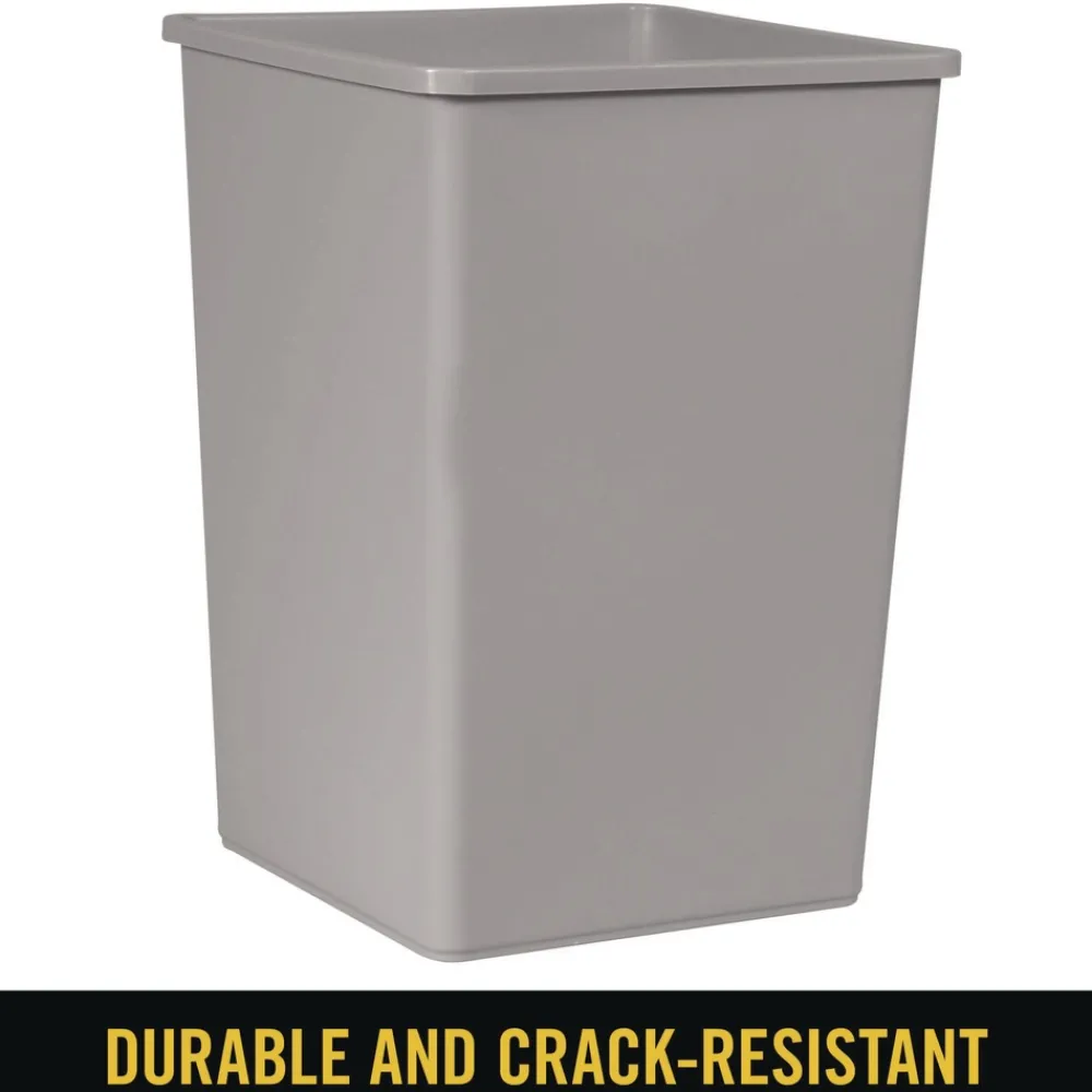 Online 35 gal. Plastic Untouchable Square Waste Receptacle - Gray Trash & Waste Bins