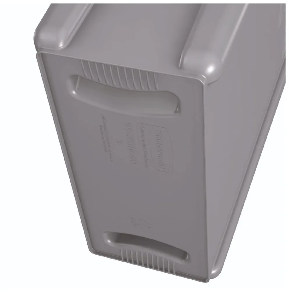 Outlet 15.875 Gallon Rectangular Plastic Slim Jim Waste Container with handles - Light Gray Trash & Waste Bins