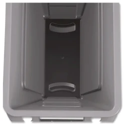 Outlet 15.875 Gallon Rectangular Plastic Slim Jim Waste Container with handles - Light Gray Trash & Waste Bins